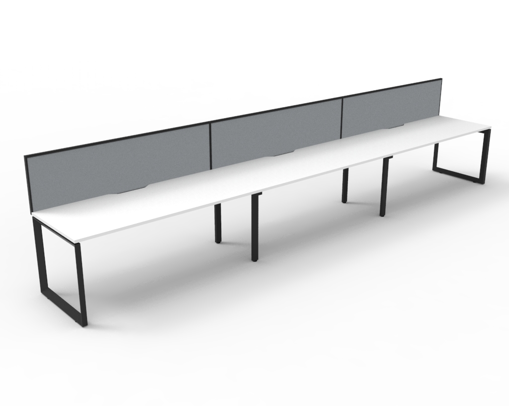 Loop 3 Person Single Sided Workstation - With Screen